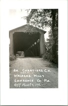 Vtg RPPC 1940s Chartiers Creek Covered Bridge Walkers Mills Lawrence Co. PA - £22.47 GBP