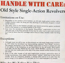 1977 Sturm Ruger Revolver Safety Advertisement Hunting Regulations DWQQ4 - $19.99