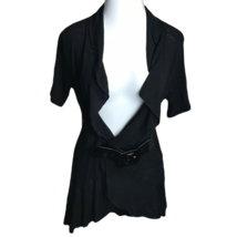 THEA Chelsea &amp; Theodore Cute Women&#39;s Belted Cover Top ~ Sz M ~ Black - £10.63 GBP