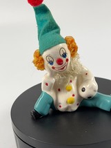 Vintage Miniature Porcelain Clown sitting down with soccer ball and felt... - £7.55 GBP