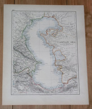 1904 Antique Map Of Caspian Sea Azerbaijan / Verso Black Azov Sea Ukraine - £22.34 GBP