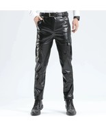 Leather Pant Pants Men&#39;s Real Jeans Style Biker Men Motorcycle Trousers ... - $2,580.42 MXN+