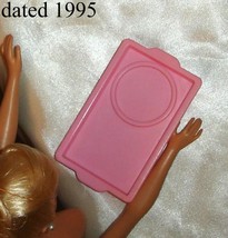 Barbie doll accessory pink serving tray dated marked 1995 Mattel wedding... - £6.33 GBP