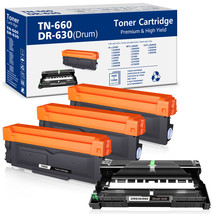 3pk TN660 Toner + 1pk DR-630 Drum DR660 For Brother HL-L2340D L2380W MFC... - £44.05 GBP
