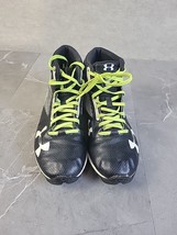 Under Armour Football Cleats Size 5Y 1289783-011 Mid Rise Black White - £10.99 GBP