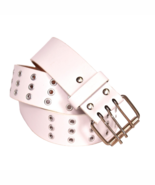Women&#39;s white Studded Belt Size L - $15.61