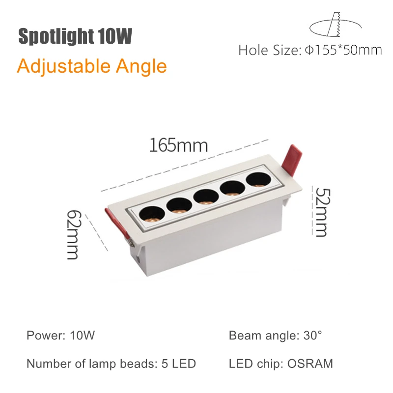 Tuya Zig Smart Dimming LED Linear Grille Light Emded Adjustable Angle Anti-glare - £159.42 GBP