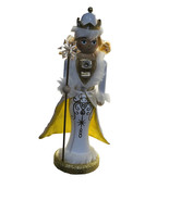 December Home Gold  Glitter Queen Nutcracker 14” Inches Tall W/White Dress - $126.13