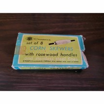 Vintage Chadwick-Miller 92237 Corn Skewers Set/8 Stainless Steel Rosewood w/Box - £11.15 GBP