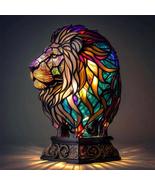 3d Lion Table Lamp Series Stained Glass Stained Night Light Retro Desk Lamp - $42.99