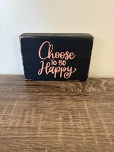 Inspirational Wooden Block Sign - &quot;Choose to Be Happy&quot; - $229.36 MXN