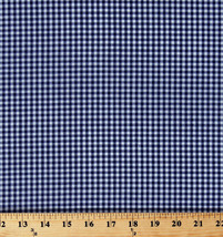 1/8" Navy Blue Gingham Check 60" Poly/Cotton Yarn Dyed Fabric by Yard D341.15 - £20.44 GBP