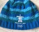 2010 Vancouver Olympic Knitted Beanie Turquoise Green Stripes - £25.99 GBP
