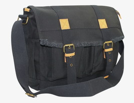 Vagarant Traveler 14.5 in. Casual Style Canvas Messenger Bag C39.BLK - $67.08 CAD