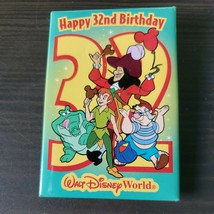 Walt Disney World Pin &quot;HAPPY 32ND BIRTHDAY&quot; Peter Pan Button PIN - £2.35 GBP