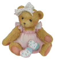 Cherished Teddies Amy Bear 1992 with Hearts 910732 &quot;Hearts Quilted with Love&quot; - £3.93 GBP