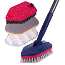 Tub Scrubber With Long Handle, Extendable Shower Brush For Cleaning Bathtub Tile - £20.69 GBP