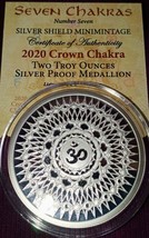 2020- 2 oz Crown Chakra Proof Silver Shield-Chakra Series With COA - £259.79 GBP
