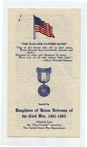Daughters of Union Veterans of the Civil War 1861-1865 American Flag Information - £30.14 GBP