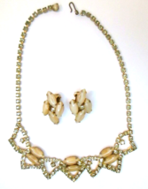 Vintage Rhinestone Necklace &amp; Clip on Earring Set - $79.99