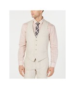 Bar III Suit Vest Mens Size Small 32-34 Tan Solid Slim-Fit Linen - $41.14 CAD