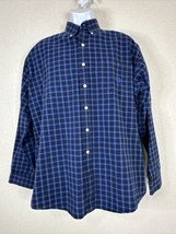 Cinch Shirt Black Blue Window Pane Check Men Size L Long Sleeve Pocket - £12.17 GBP