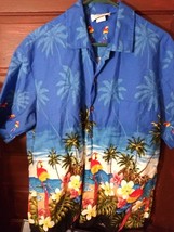 Vintage Men&#39;s Pacific Legend Apparel Macaw Madness Hawaiian Shirt Size: ... - $34.65
