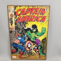 Marvel Comics Captain America 110 Feb Steranko Wooden Wall Plaques 19.5x... - $241.95 MXN