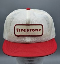 VTG Firestone Full White Mesh Snapback Trucker Hat/Cap, Louisville MFG Co - USA - £37.22 GBP