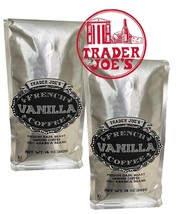 2 Packs  Trader Joe's French Vanilla Ground Coffee Medium Dark Roast 14oz Each - £19.71 GBP
