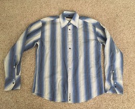 BEN SHERMAN Mens M/2 Multicolor Striped Long Sleeve Button Down Cotton S... - £25.95 GBP