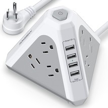 Power Strip Tower Surge Protector-9 Multiple Outlets 4 Usb Charging Port... - $38.99