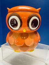 Owl Cookie Jar Mesa Home Products Ceramic Handpainted Orange  Brown Canister - £25.75 GBP