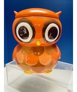 Owl Cookie Jar Mesa Home Products Ceramic Handpainted Orange  Brown Cani... - £25.33 GBP