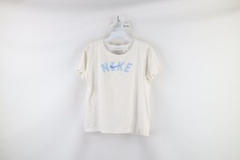 Vintage Nike Womens Small Thrashed Travis Scott Center Swoosh T-Shirt White - $29.65