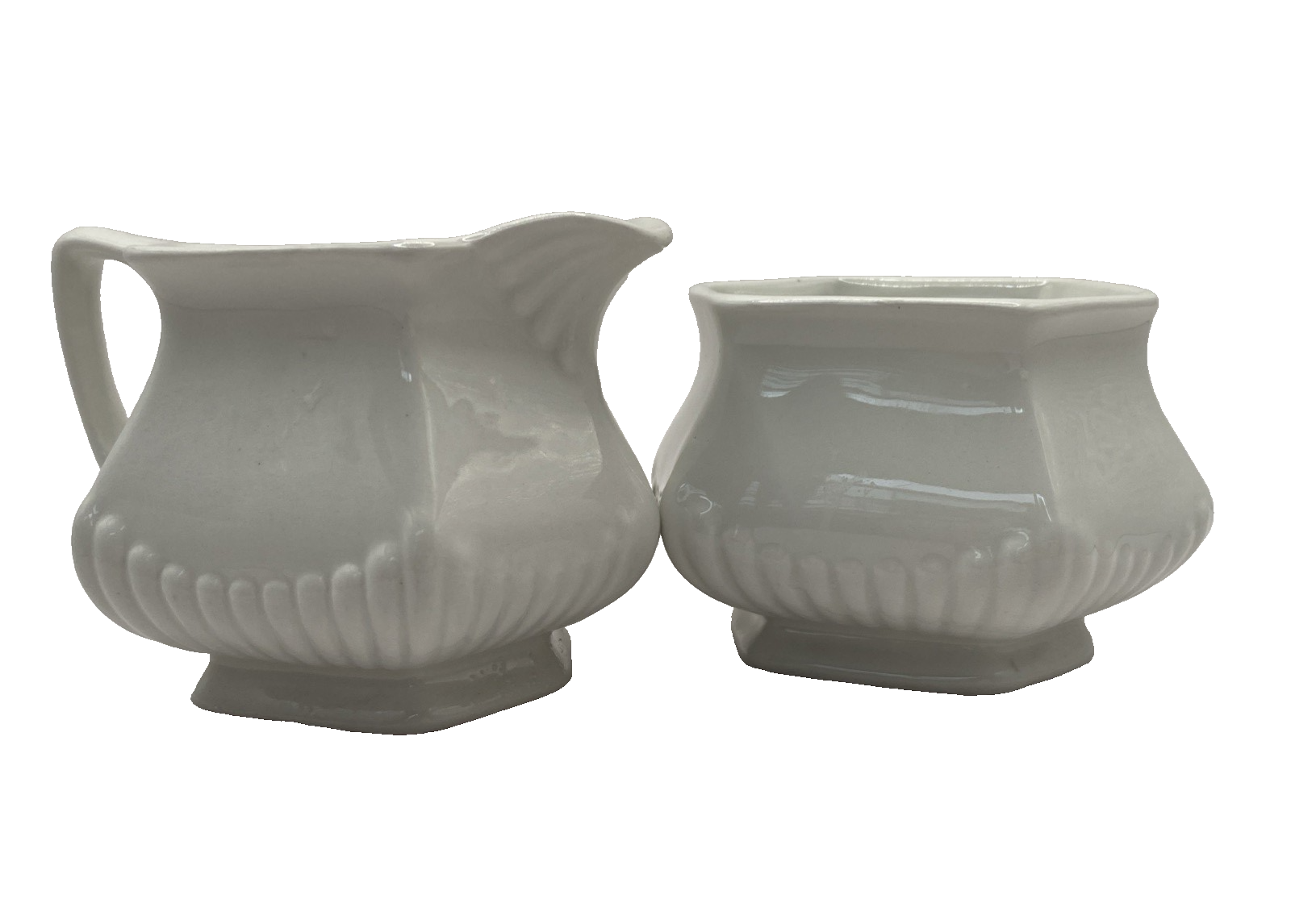 Vintage Wm Adams &amp; Soms Micratex Creamer and Sugar Bowl - $18.99