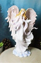 Ebros Heavenly Seraphim Angel Of Wisdom And Worship W/ Doves On Clouds Figurine - £42.32 GBP