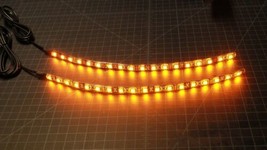 2 High Visibility LED Motorcycle Turn Signals Flexible Strip Blinker Directions - £14.37 GBP