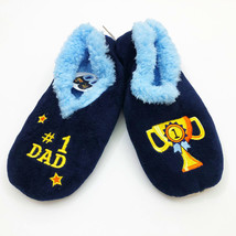 Snoozies Men&#39;s #1 DAD Slippers Extra Large 13 Navy Blue Non Skid Soles - £10.09 GBP