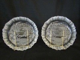 2 Mikasa Frosted German Crystal Winter Dreams 8.5&quot; Plates - £11.21 GBP