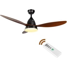 Ceiling Fans, 52&#39;&#39; Ceiling Fan with LED Frosted Light and Remote Control - £123.16 GBP