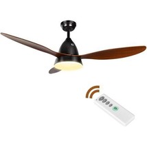 Ceiling Fans, 52&#39;&#39; Ceiling Fan with LED Frosted Light and Remote Control - £117.31 GBP