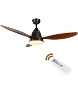 Ceiling Fans, 52&#39;&#39; Ceiling Fan with LED Frosted Light and Remote Control - £123.35 GBP
