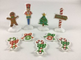 GeoTrax Christmas Toytown Decor Tree Soldier Candy Railway Replacement 9pc Lot  - £13.20 GBP