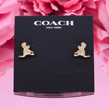 Coach Earrings Gold Tone Pave Crystal Rexi Stud Earrings Dinosaur Preppy Gift! - $65.92