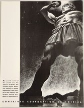1936 Print Ad Container Corporation of America Paper Paperboard Colossus Rhodes - £16.74 GBP