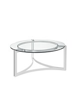 Modway Signet Modern Tempered Glass Stainless Steel Round Coffee Table I... - $519.01 CAD