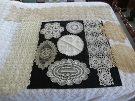 10 Vintage Hand Crocheted Cotton Doilies &amp; Dresser Runners - Sizes Listed - £19.95 GBP