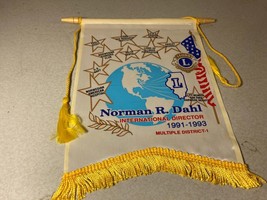 Lions Club 1991-93 International Director Norman Dahl Banner Flag 9 x 7 inches - £19.66 GBP