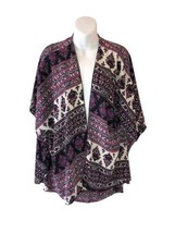 INTERI Open Front Kimono Navy Blue + Pink, Geometric Boho  Cover Up - On... - £13.10 GBP
